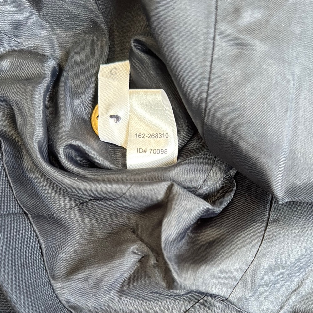 LOFT Navy Asymmetrical Military Structured Suit Jacket Size 00 - Picture 5 of 11